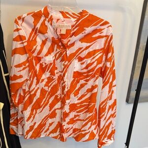 MICHAEL Michael Kors Orange and White Shirt MSRP $120